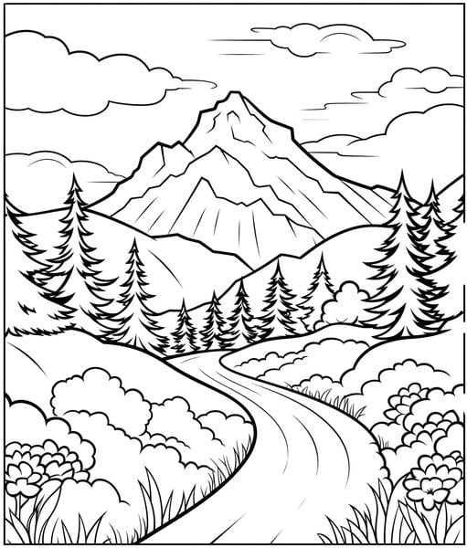 Free printable mountains coloring pages list