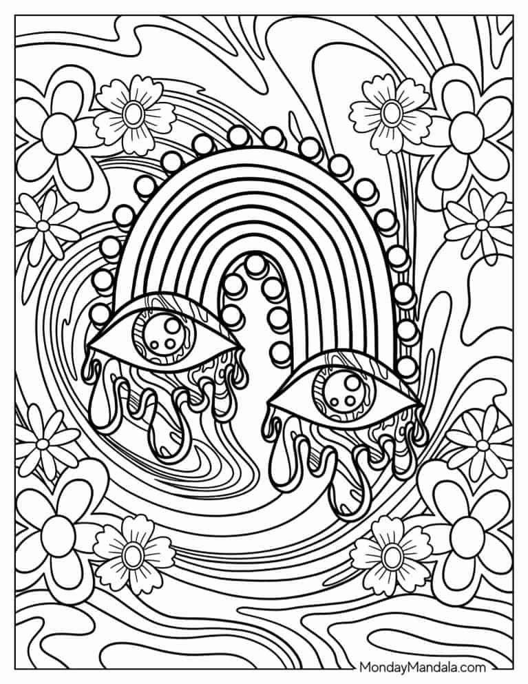 Trippy coloring pages free pdf printables cool coloring pages adult coloring books printables detailed coloring pages