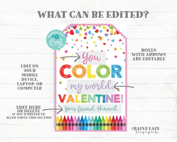 You color my world valentine coloring book crayons preschool classroom printable student kids non