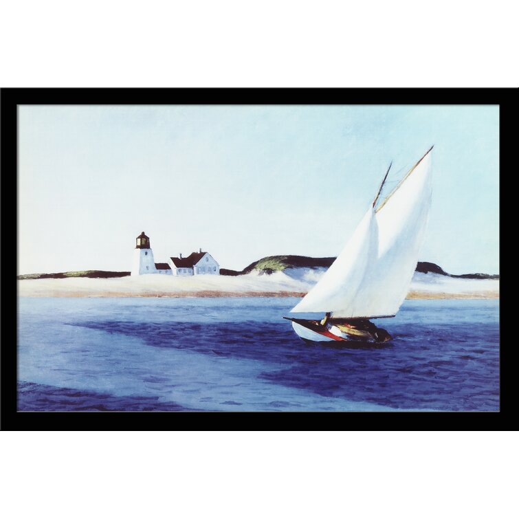 Vault w artwork the long leg framed on paper by edward hopper painting