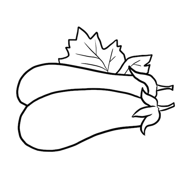 Premium vector eggplant vegetables cartoon cute kawaii doodle coloring page drawing illustration clipart