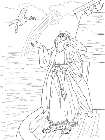 Dibujo de la paloma de noã regresa con la rama de olivo para colorear dibujos para colorear imprimir gratis