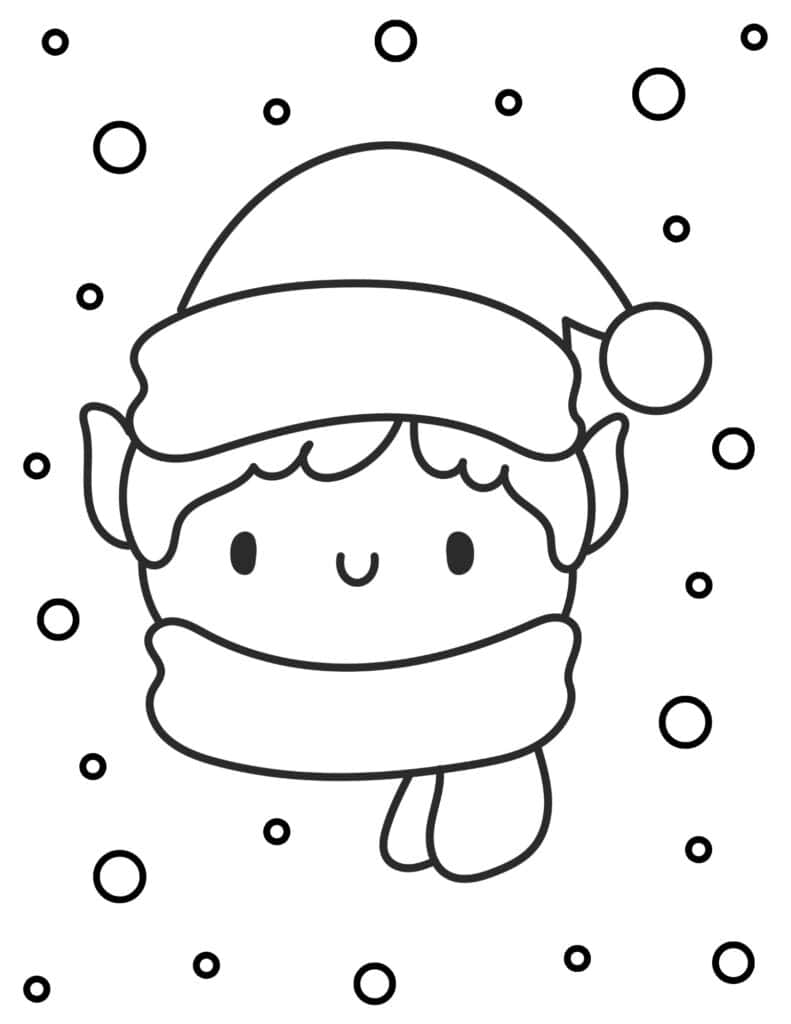 Free christmas elf coloring pages for kids