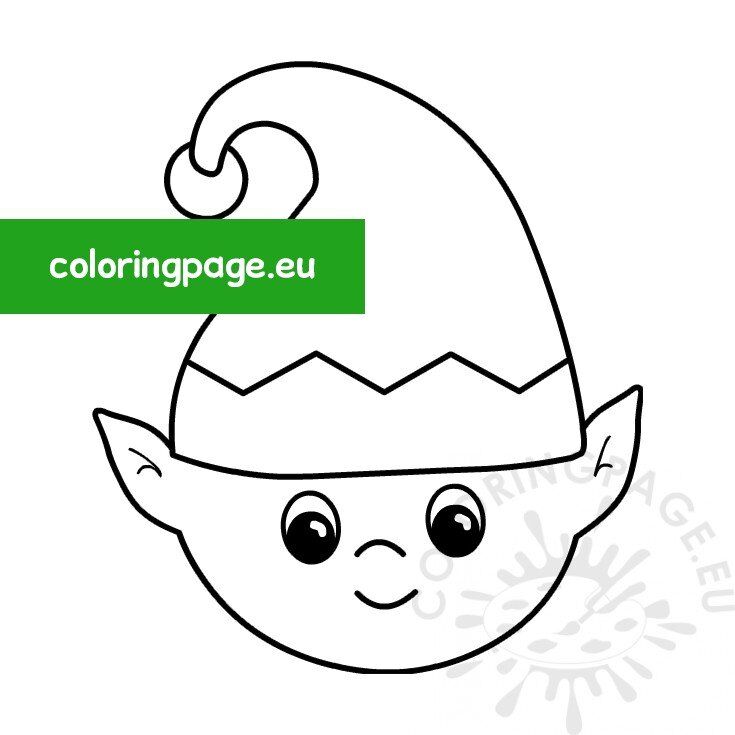 Paper elf face coloring page coloring page