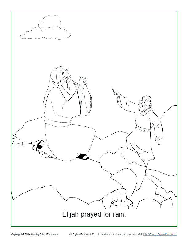 Elijah prayed for rain coloring page
