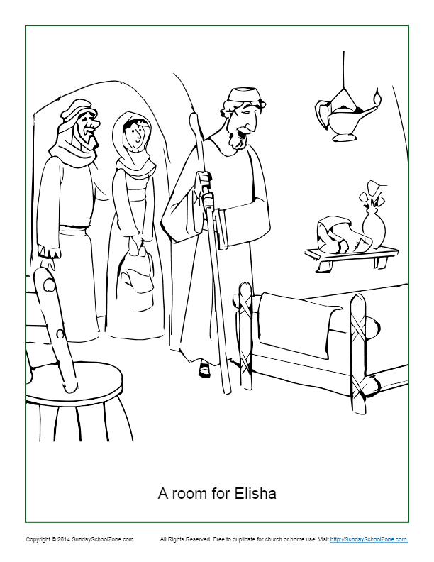 A room for elisha coloring page