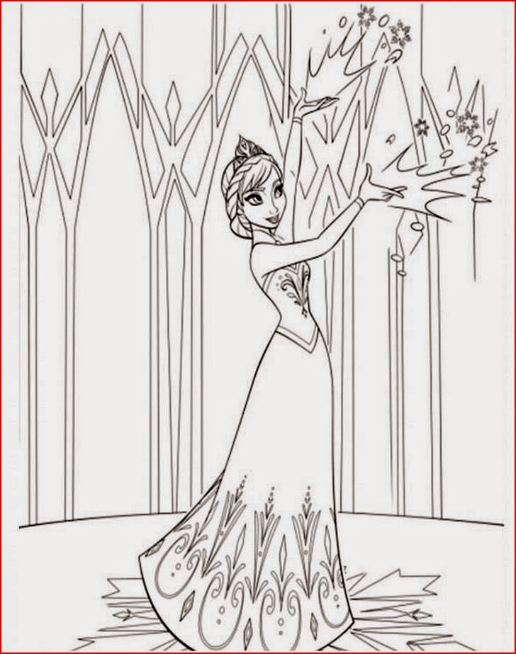 Disney movie princesses elsa castle coloring pages