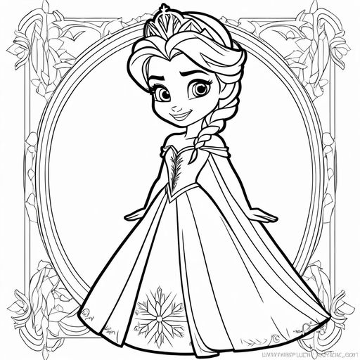 Line art of a hiphop princess