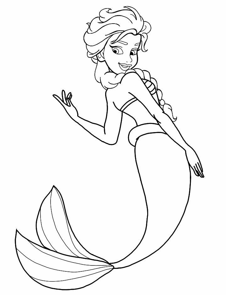 Mermaid elsa coloring page by kittythenerd on
