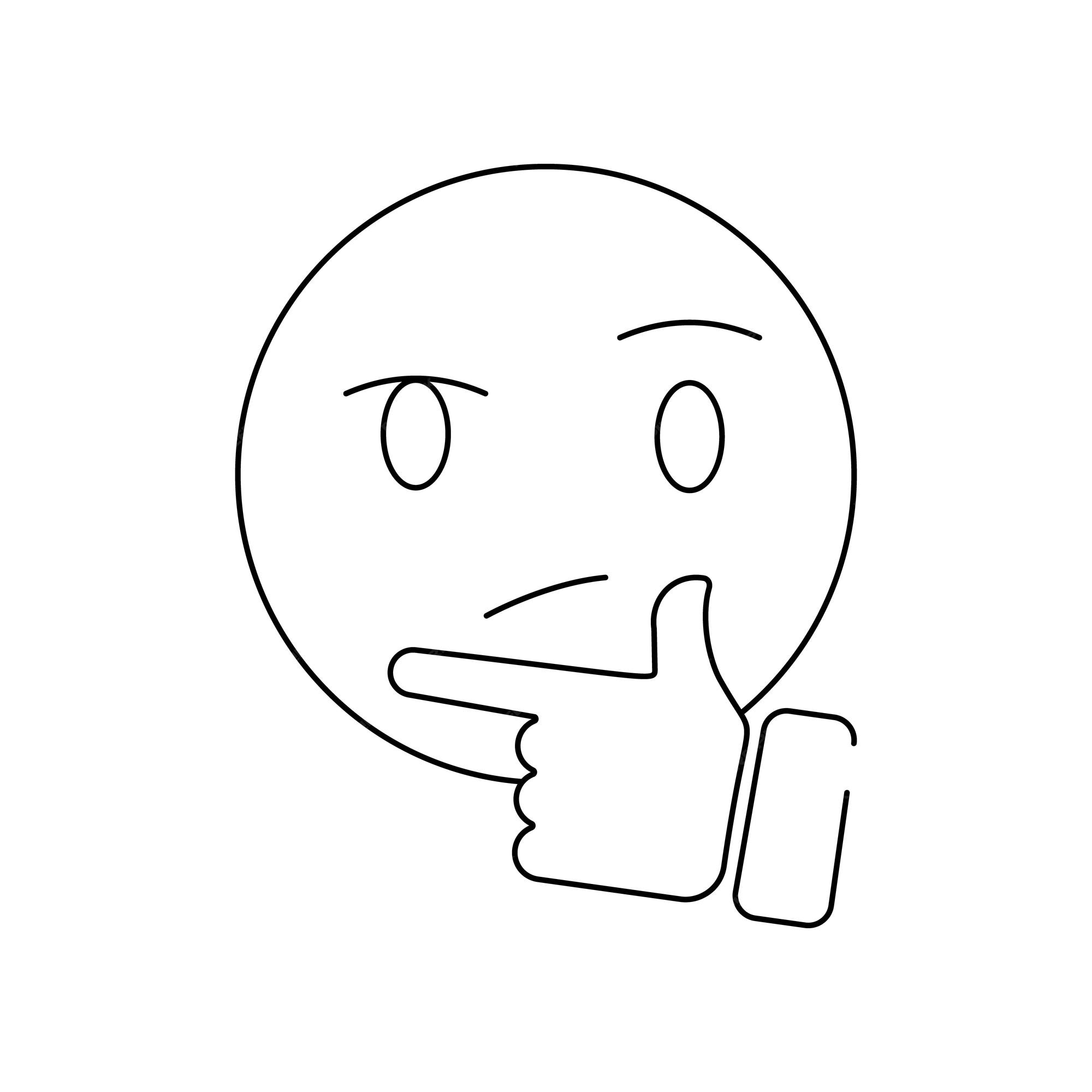 Icono de contorno de emoji de cara de pensamiento signo de tilo lineal para concepto mãvil y diseão web icono de vector de lãnea simple de cara de reflexiãn de emoji ilustraciãn