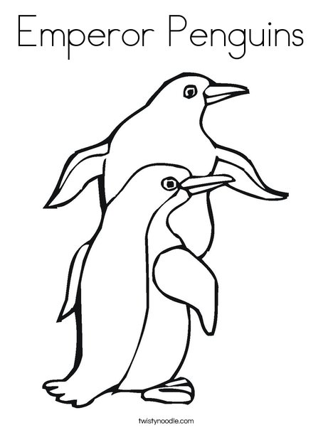 Emperor penguins coloring page
