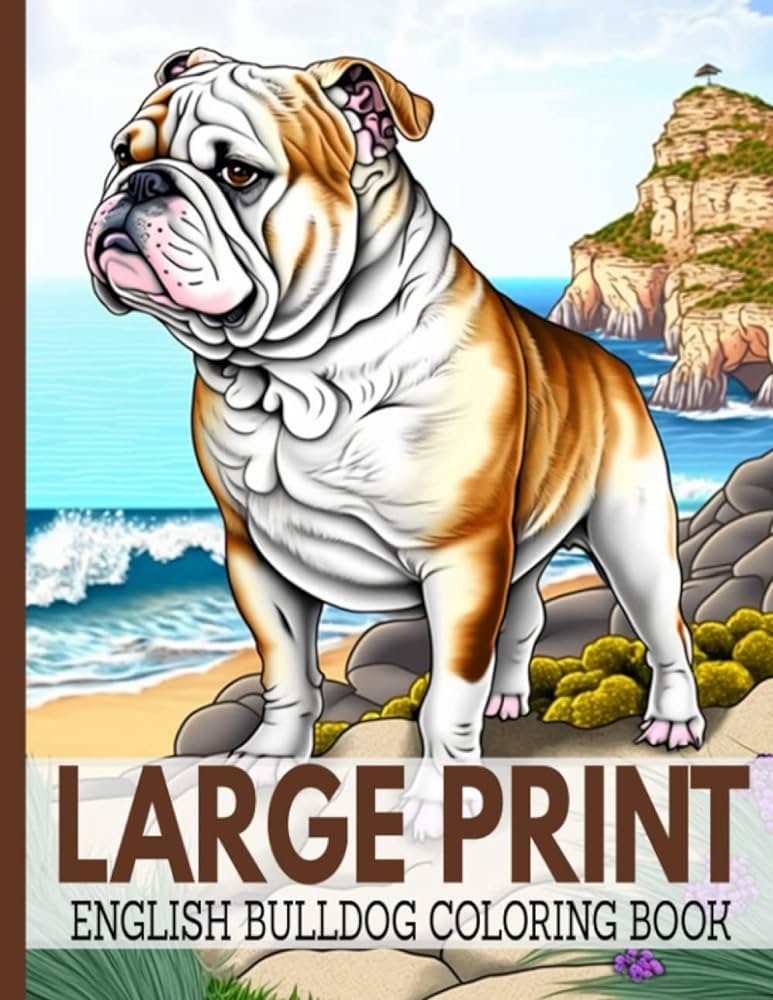 Large print english bulldog coloring book perfect gift for english bulldog owners and fans rosser leah e books