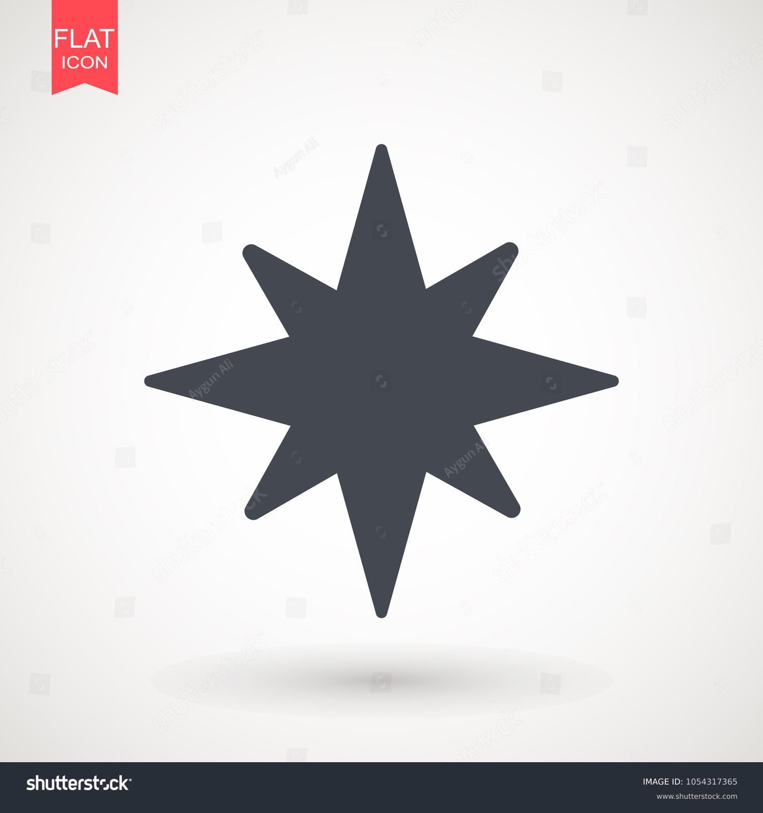 Eight point star vector shape grey stock vector royalty free