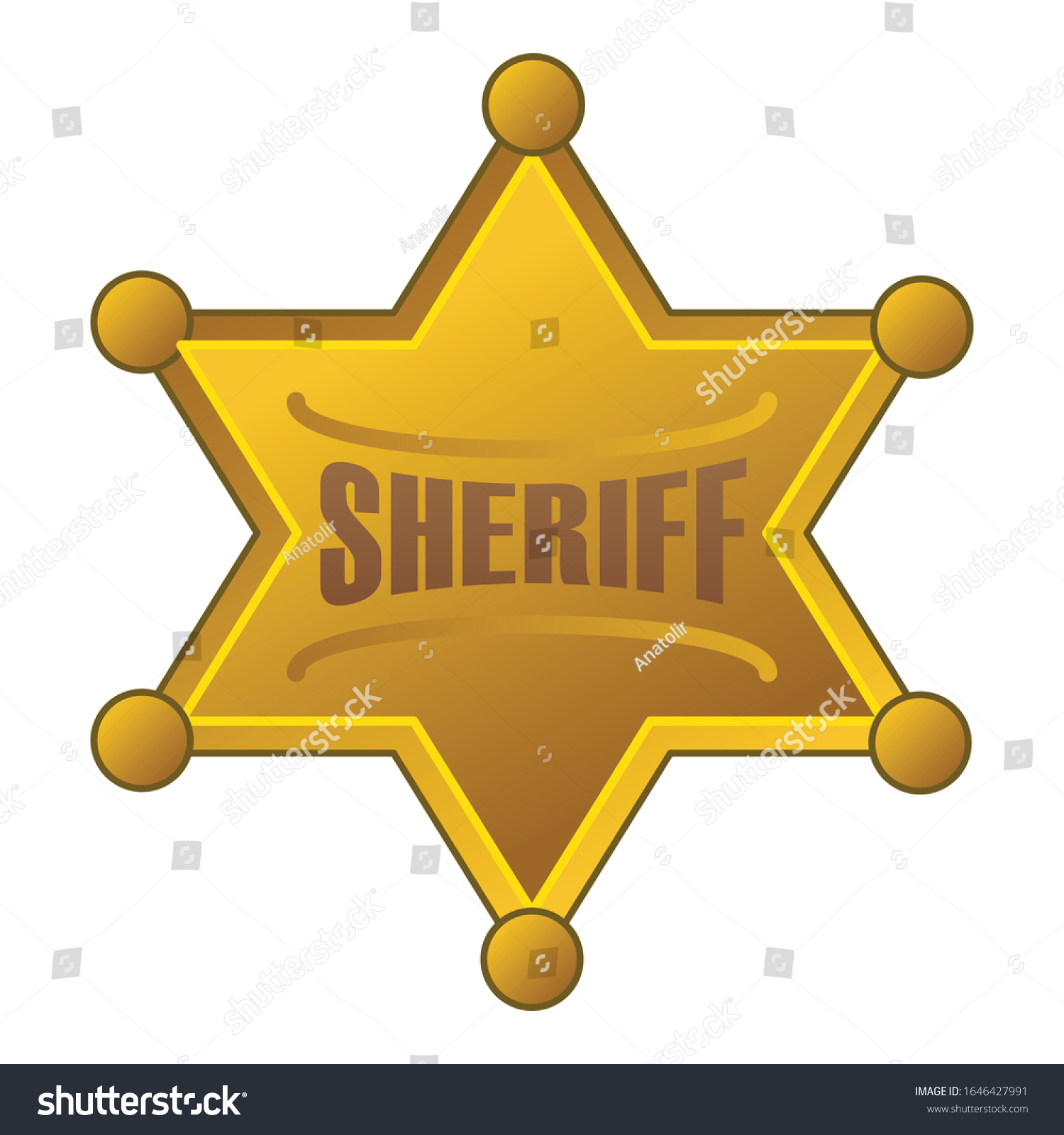 Sheriff star icon cartoon sheriff star stock vector royalty free