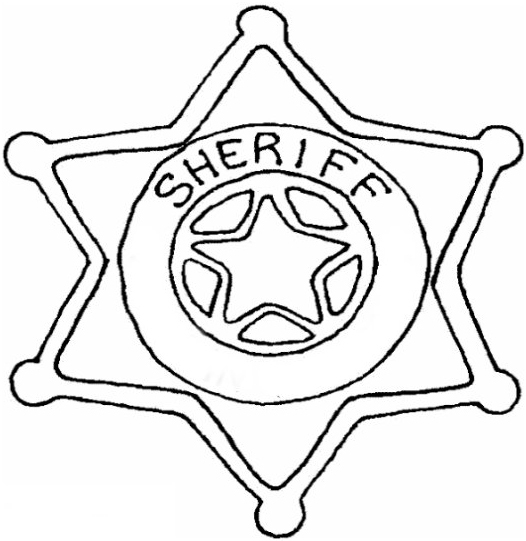 Dibujo de estrella de sherif para colorear y pintar