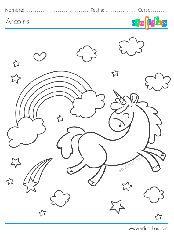 Arcoiris para colorear imprimir dibujos para pintar de arcoiris bonitos