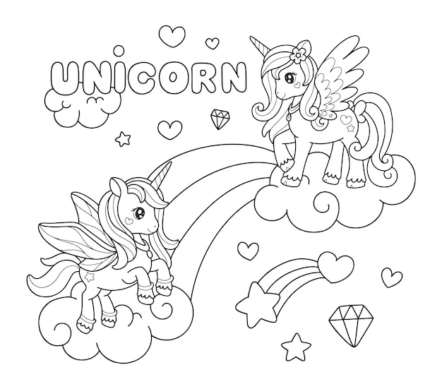Desenho de unicãrnio arco