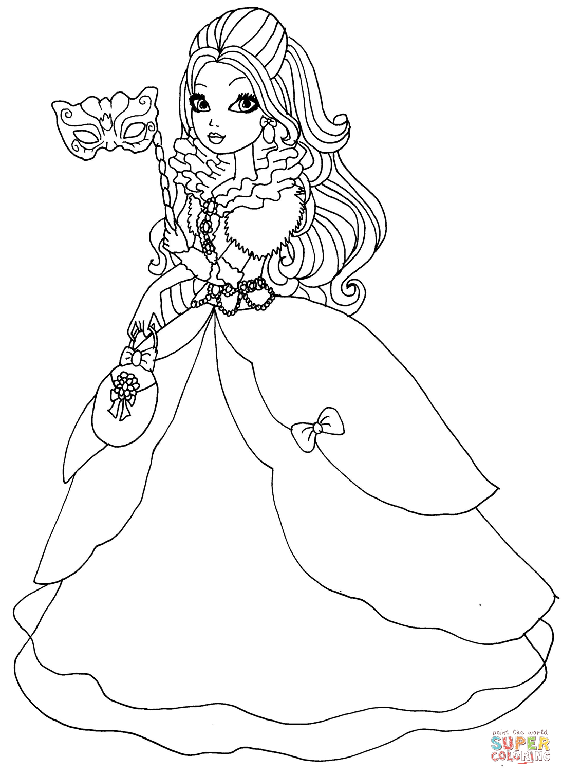 Ever after high apple white throneing coloring page free printable coloring pages