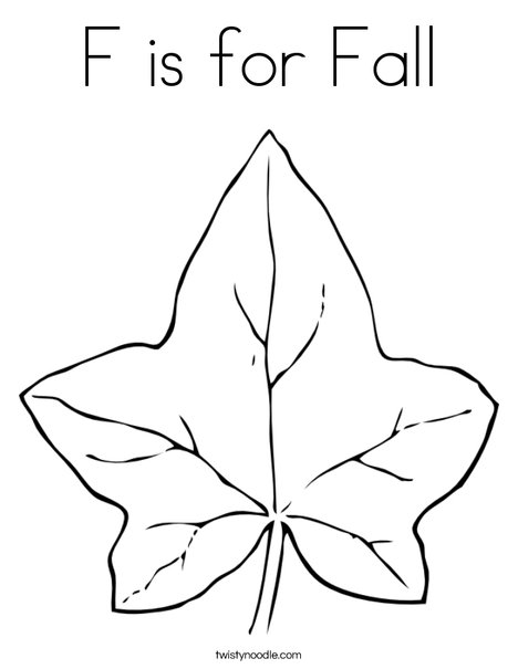 F is for fall coloring page
