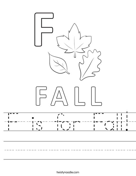 F is for fall worksheet