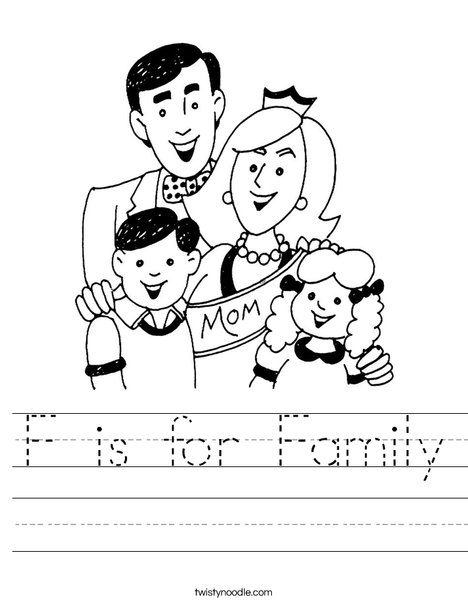 F is for family worksheet