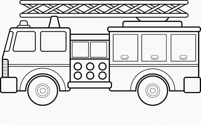 Fire truck coloring page worksheets