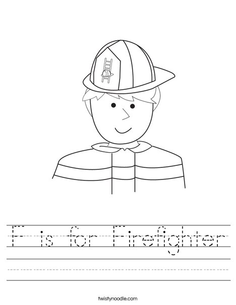F is for firefighter worksheet