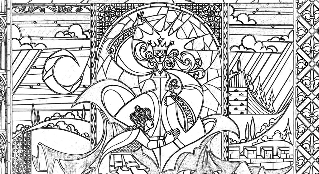 Fairy stained glass coloring page by richard on