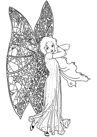 Vintage fairy coloring page free printable coloring pages