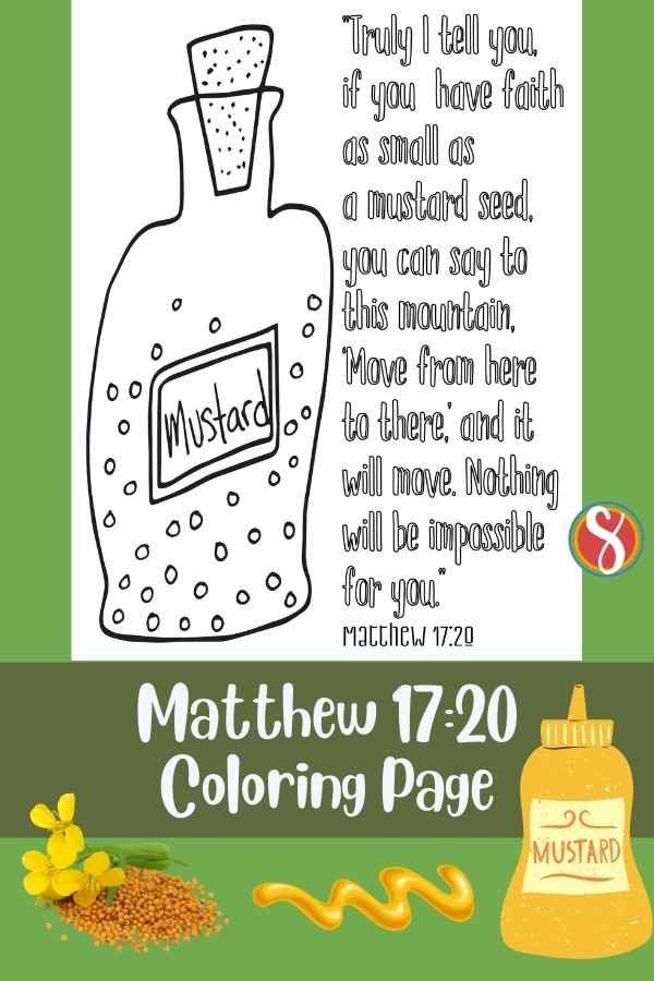 Faith like a mustard seed coloring pages â stevie doodles
