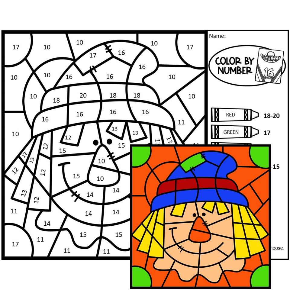 Fall color by number made by teachers
