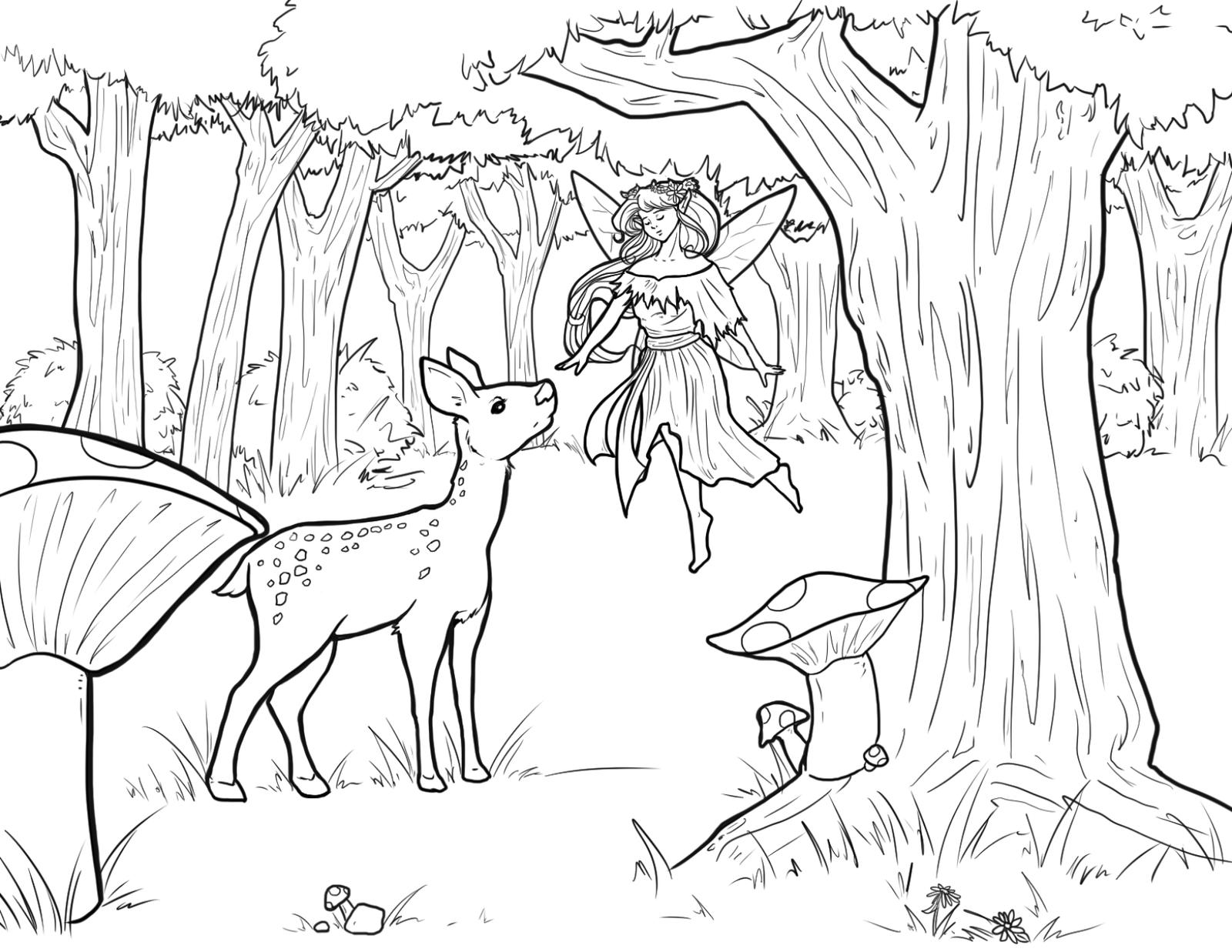 Fantasy fairy coloring page by diha