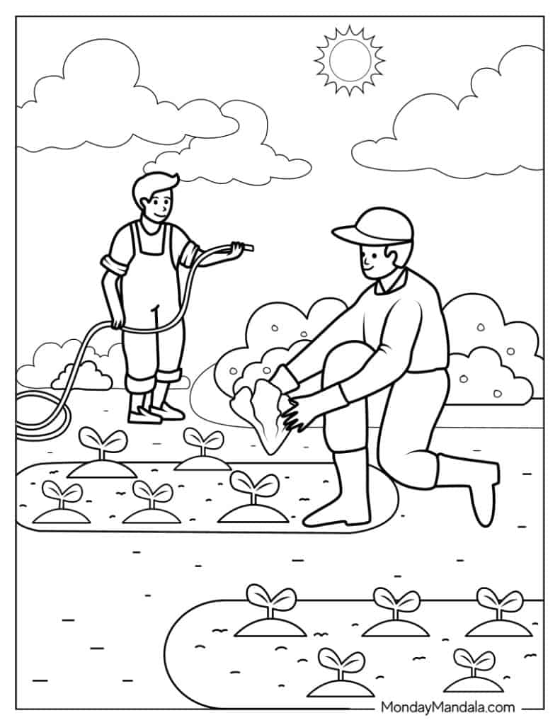 Farm coloring pages free pdf printables
