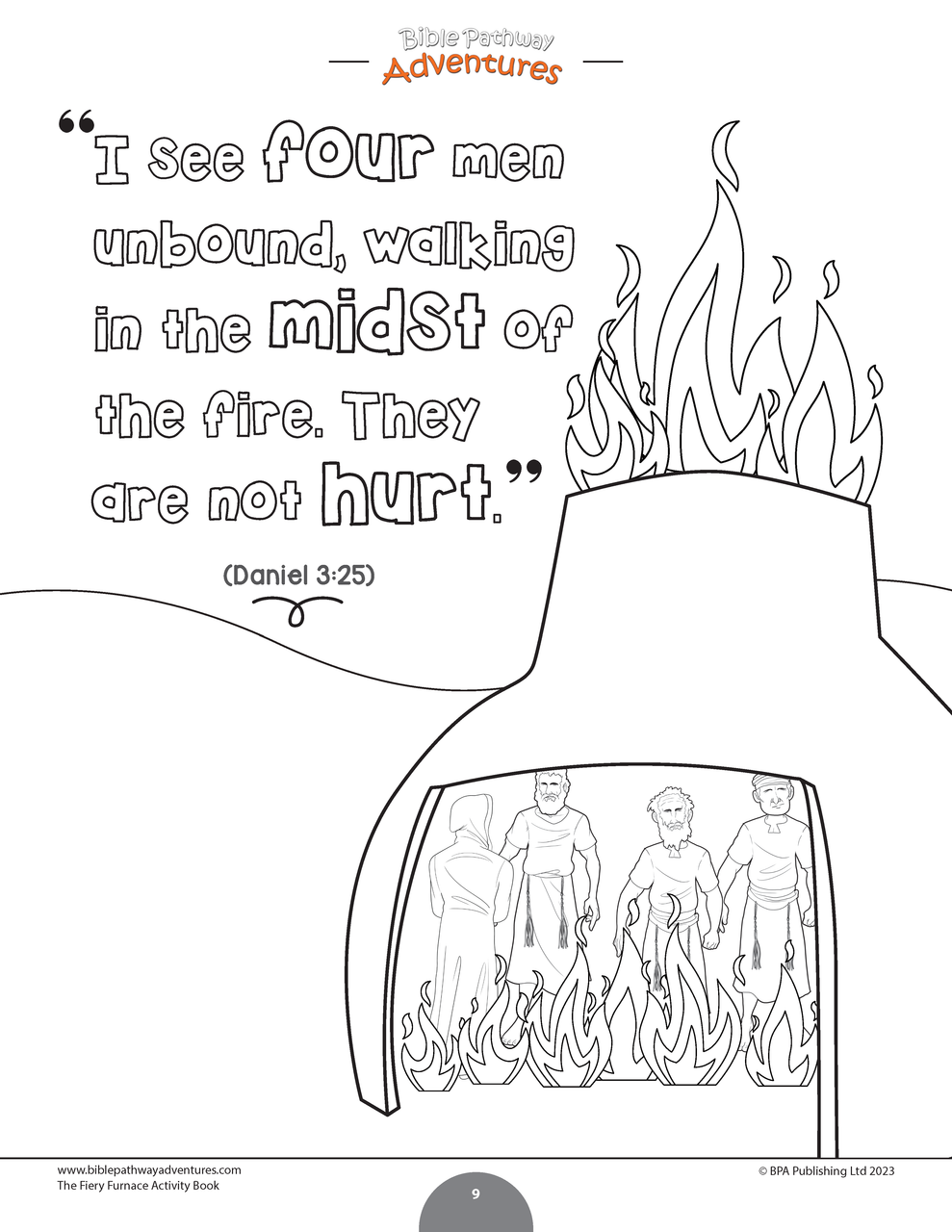 Miracles of the bible fiery furnace workbook