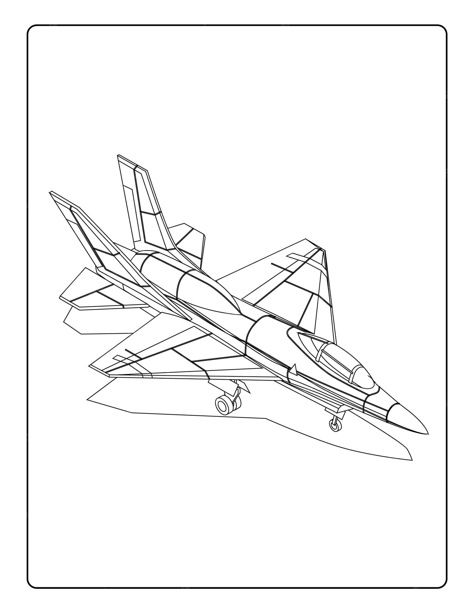 Premium vector airplane coloring pages for kids with cute airplanes black and white activity worksheet