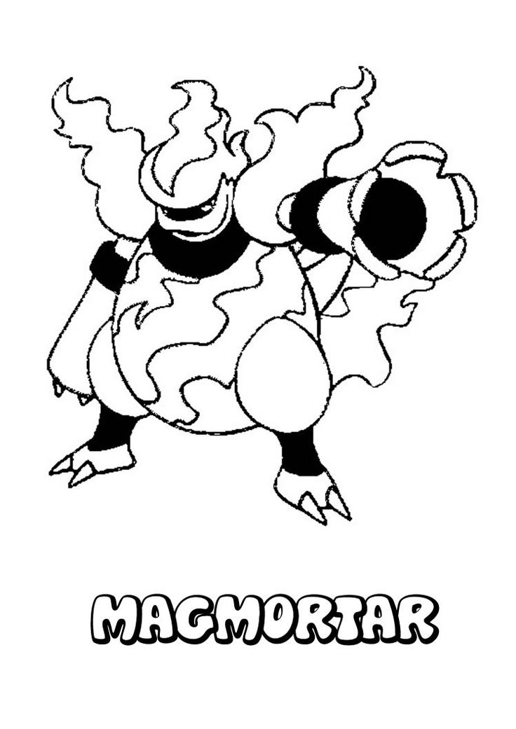 Magmortar pokemon coloring page more fire pokemon coloring sheets on hellokids pokemon coloring pages pokemon coloring coloring pages
