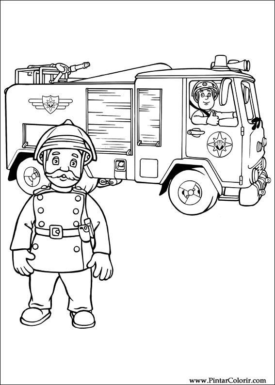 Drawings to paint colour fireman sam