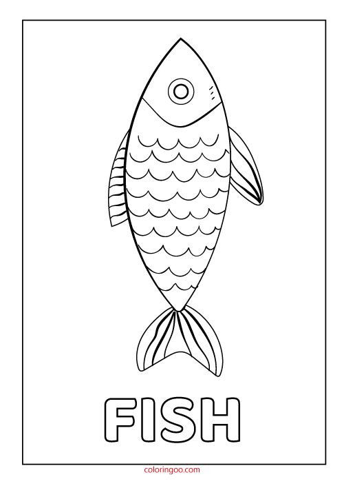 Printable fish coloring page pdf for kids fish coloring page coloring pages mermaid coloring pages