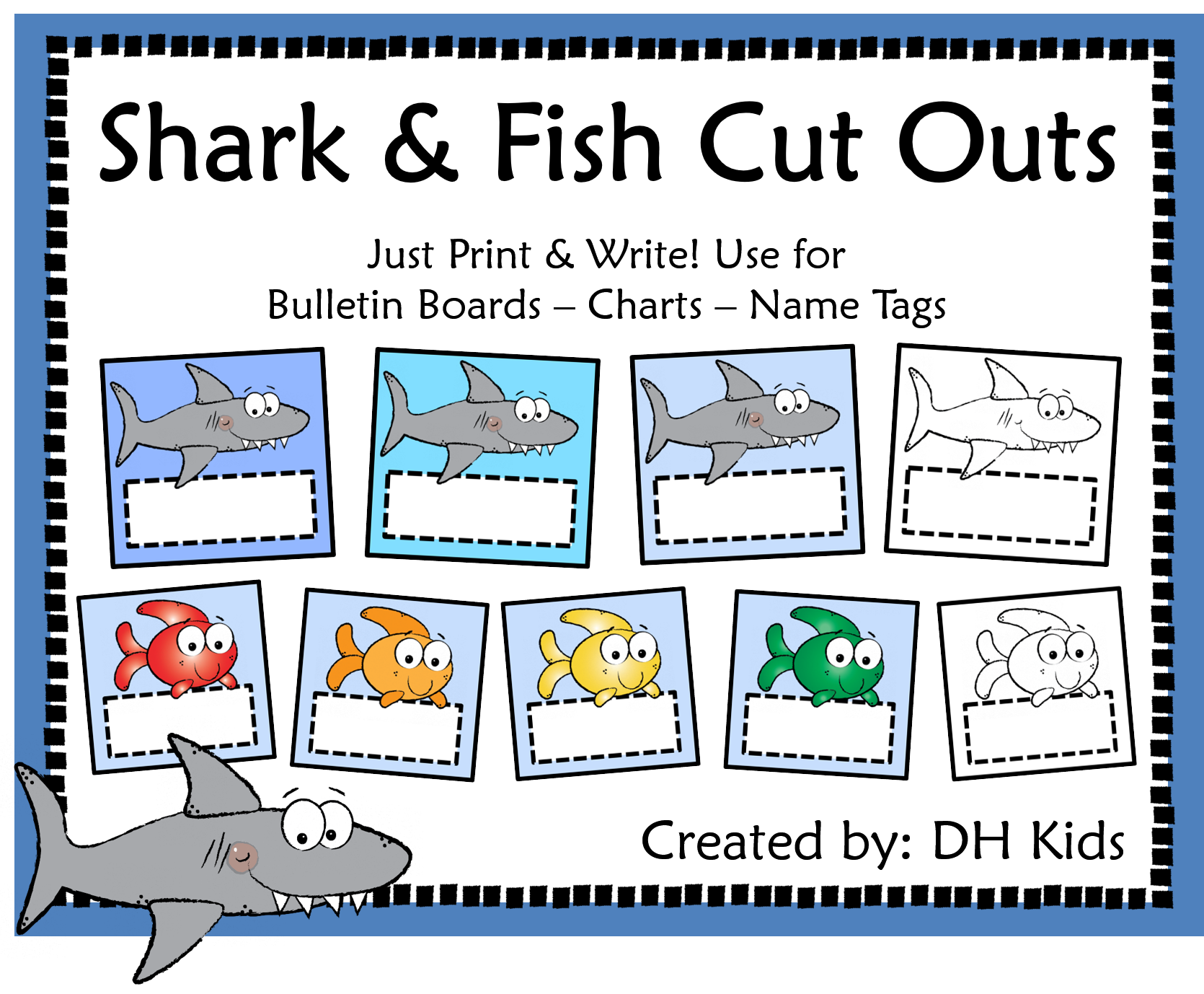 Shark and fish cut outs