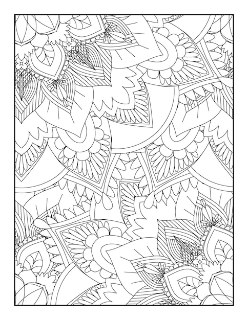 Premium vector adult coloring book pages floral coloring book floral coloring page coloring pages coloring book