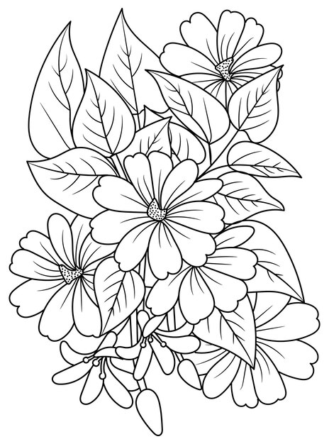 Vector e ilustracion de flor para colorear para dcargar gratis