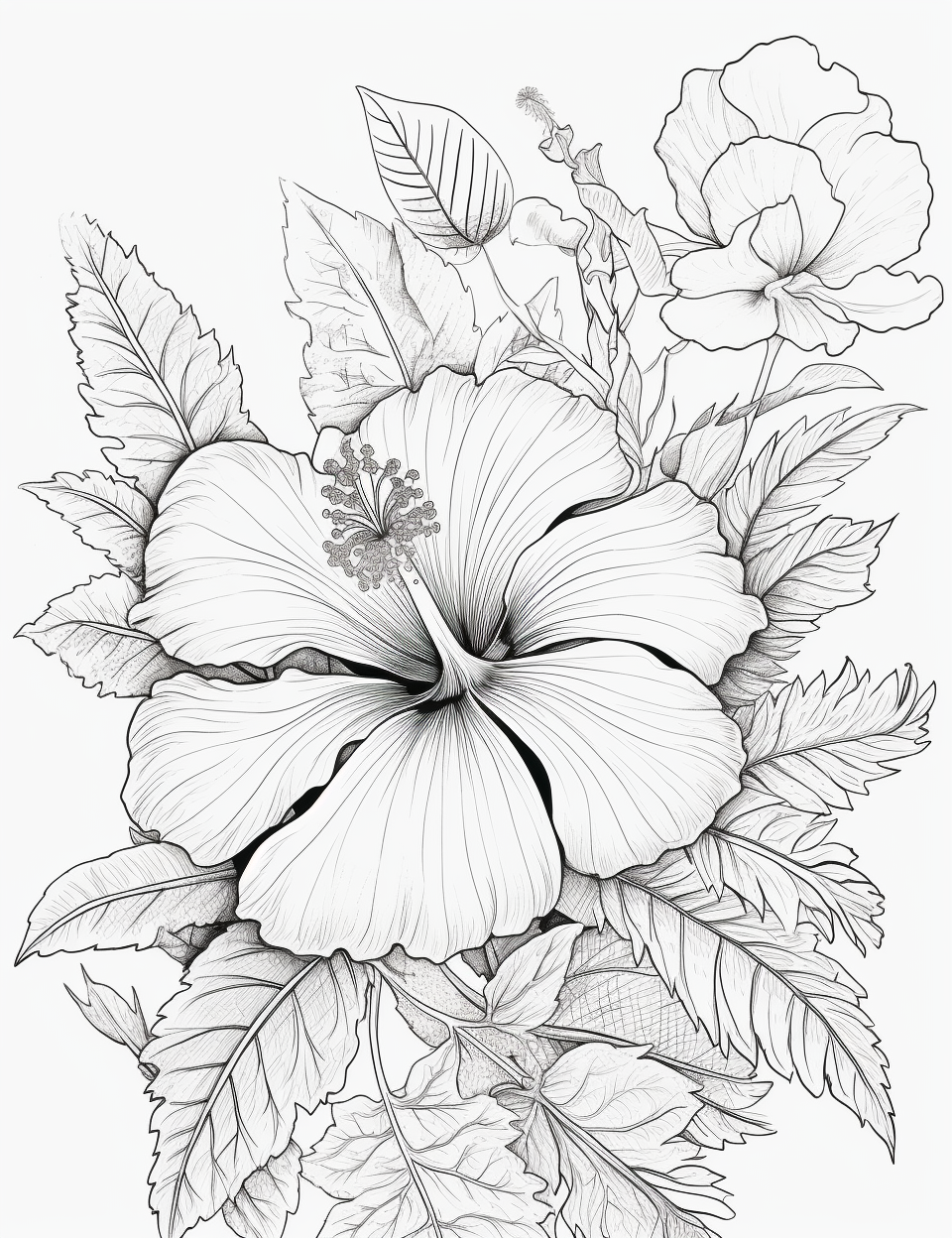 Hibiscus flower coloring book for children years old coloring pages