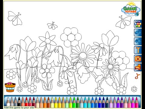 Flower garden coloring pages for kids