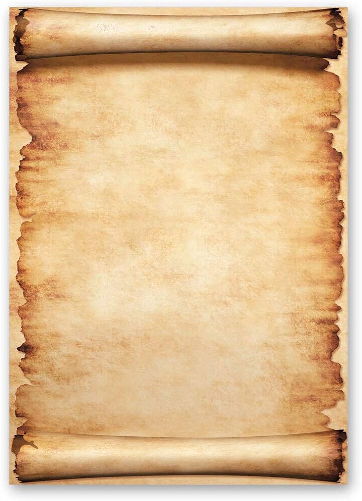 Fogli di carta da lettera decorati antico storia pergamena din a