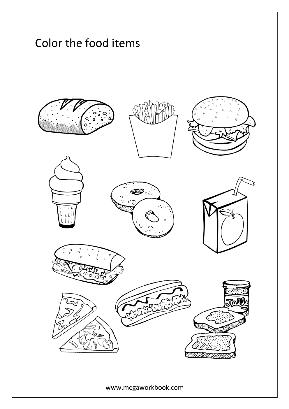 Fruit coloring pages