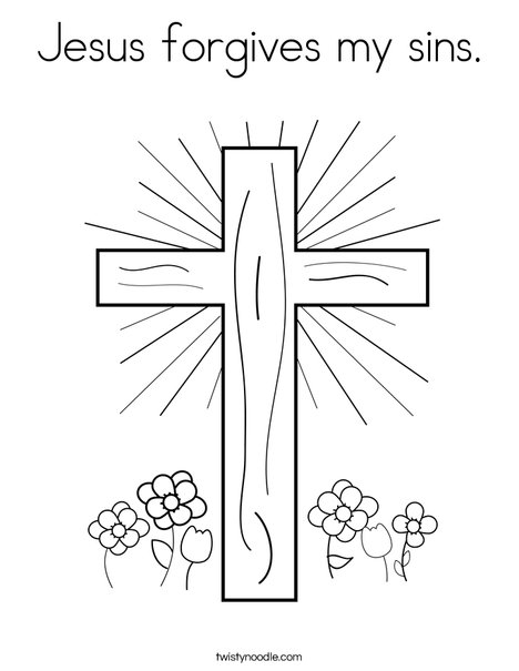 Jesus forgives my sins coloring page