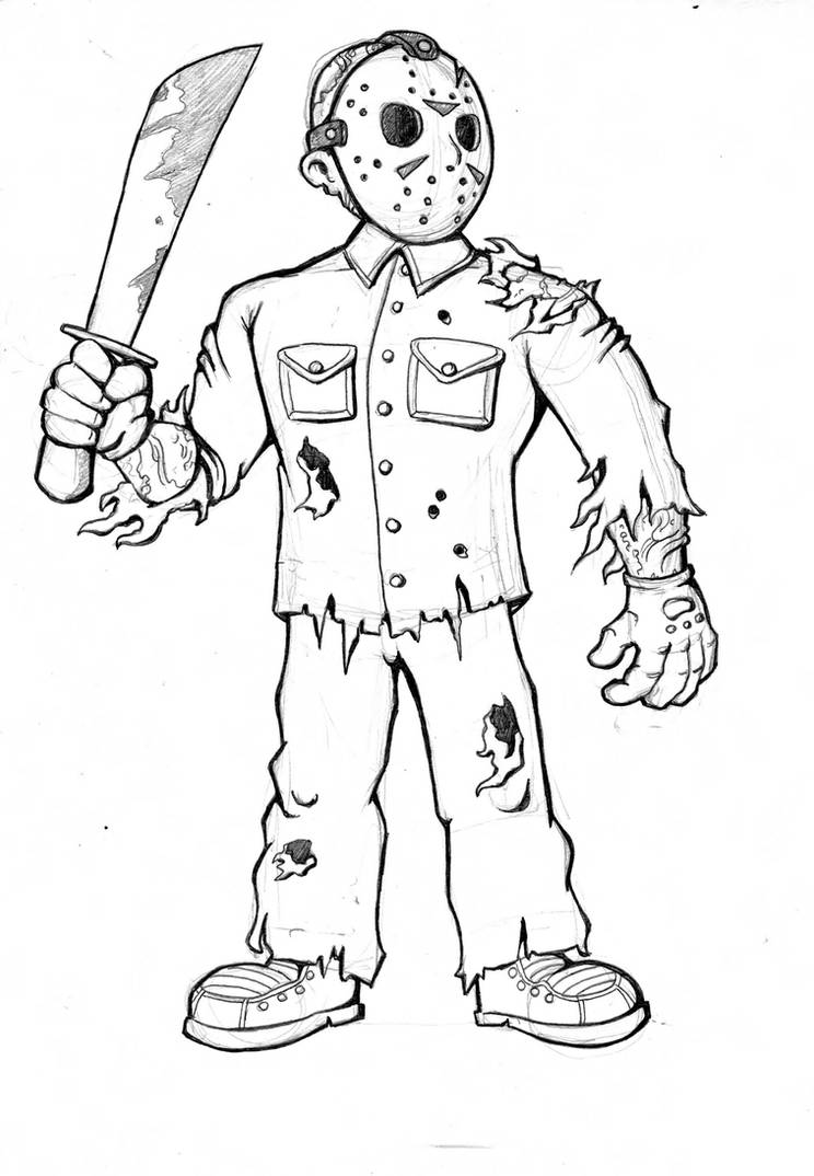 Jason voorhees drawing by richiecooksjr on