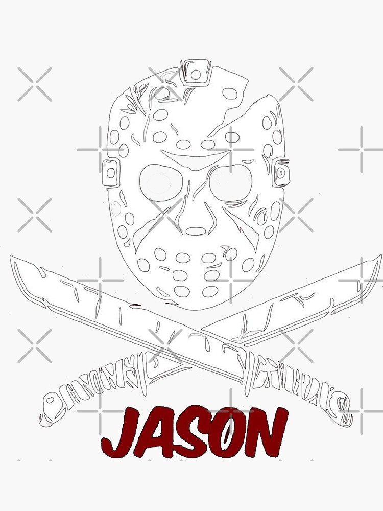 Jason voorhees logo sticker for sale by king moon