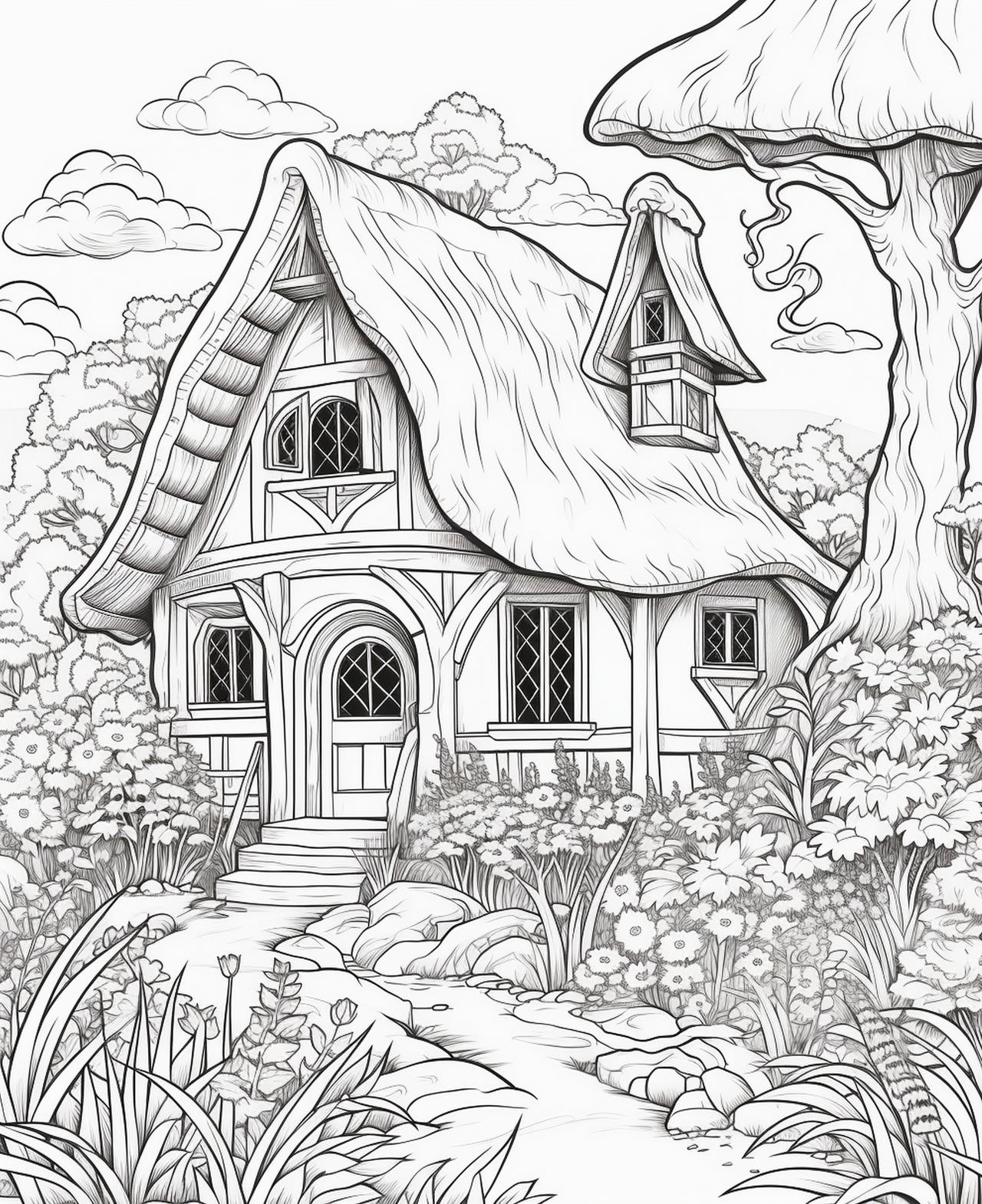 Fairytale houses coloring pages premium quality by coloringbooksart on