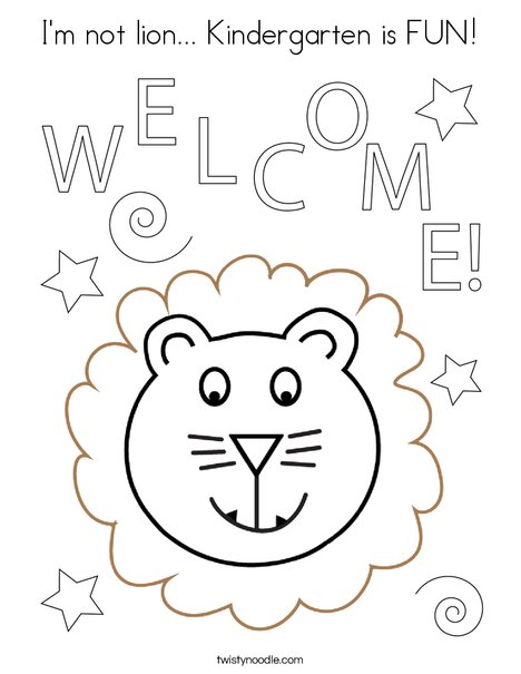 Im not lion kindergarten is fun coloring page